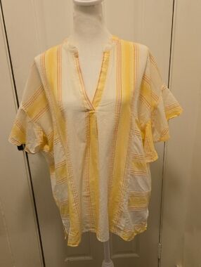 Matilda Jane Yellow and Cream Striped V-Neck Tunic